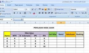 Format daftar nilai ulangan siswa k13 sederhana dan praktis. Mengolah Data Nilai Hasil Ujian Siswa Menggunakan Excel Belajar Office