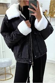 We did not find results for: Veste En Jean Noire A Fausse Fourrure Blanche Et Capuche