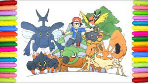 Download and print free ash pokemon coloring pages. Pokemon Coloring Pages Coloring Ash Pokemon Youtube