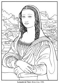 How to use color in your social media strategy. Freebie Mona Lisa Color Me Leonardo Da Vinci Art Art Coloring Pages