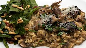 This italian carbonara uses the traditional. Jamie S 30 Minute Mushroom Risotto And Spinach Salad Jono Jules Do Food Wine