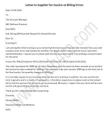 As the title suggests a letter of notification is the information that is being forward by one party to the other. Letter To Supplier For Invoice Or Billing Errors