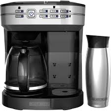 A dual coffee maker can have a larger footprint than other types of brewing systems. Black Decker Cafe Select Dual Brew Coffeemaker With Travel Mug 1 88 Quart 12 Cup S Coffee Strength Setting Black Silver Plastic Stainless Steel Cm6000bd Walmart Com Walmart Com