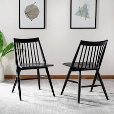 Set Of 2 Wren Spindle Dining Chair Black Safavieh Dining Chairs Spindle Dining Chair Solid Wood Dining Chairs