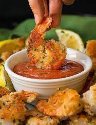 Crispy Panko Shrimp With Cocktail Sauce Breaded Shrimp Cocktail Sauce Recipe Cocktail Sauce