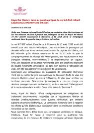 Royal air maroc operates scheduled domestic and international flights to more than 80. Twitter à¤ªà¤° Royal Air Maroc Communique De Presse Mise Au Point A Propos Du Vol At 567 Reliant Casablanca A Monrovia Le 10 Aout