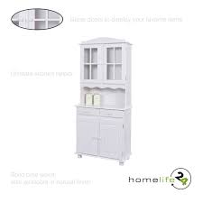 One door cabinets (like mirrored cabinets) with right end placed against a wall may require a door side hinge change. Tall Dresser Kitchen Buffet Display Unit Chest For Living Room Kitchen 4 Doors 2 Glass Doors 2 Drawers 1 Shelf In Solide Pine Wood Varnished In White Buy Online In Sint Maarten