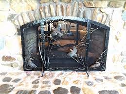 Our fire glass is made for the use in any indoor or outdoor gas operated fire unit. Handmade Fireplace Screens By Earth Eagle Forge Llc Custommade Com