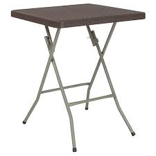 Flash Furniture 1 95 Foot Square Brown Rattan Plastic Folding Table Walmart Com In 2020 Folding Table Flash Furniture Round Folding Table