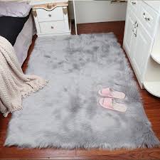 Wendana Faux Sheepskin Area Rug Silky Shag Rug Fluffy Carpet Rugs Floor Area Rugs Decorative For Living White Faux Fur Rug Faux Sheepskin Rug Faux Fur Area Rug