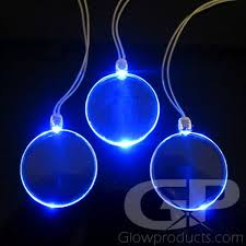 Led Circle Glow Pendants Led Necklaces Glow Jewelry Blue Led Lights