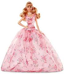 Amazon Com Muneca Barbie Birthday Wishes Blonde Multicolor Toys Games In 2020 Barbie Birthday Pink Gowns Floral Gown