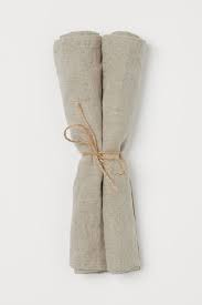 2 Pack Linen Napkins Beige Home All H M Gb Leinenservietten Servietten Leinen
