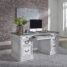 Magnolia Manor Jr Executive Desk In Antique White Finish By Liberty Furniture 244 Ho105 Liberty Furniture Home Executive Desk