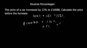 How do i use percent on a calculator? Reverse Percentages Youtube