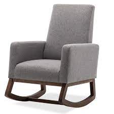 Modern design leisure upholstered high back fabric velvet accent chair living room armchair. Belleze Rocking Chair Upholstered Armchair Padded Seat Gray