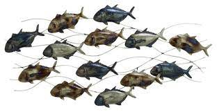 Metal fish wall decor is also a perfect decor for kitchens or bedrooms. In Stock Industrial Arts Metal Fish Wall Decor Beach Style Metal Wall Art By Gwg Outlet Houzz