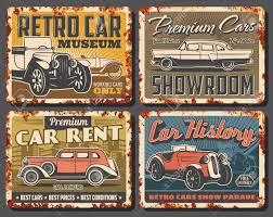 Retro Cars And Vintage Vehicles Vector Rusty Signs And Metal Royalty Free Cliparts Vectors And Stock Illustration Image 146383644