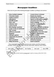 Check spelling or type a new query. Passive Voice In Newspaper Headlines Esl Worksheet By Match1974