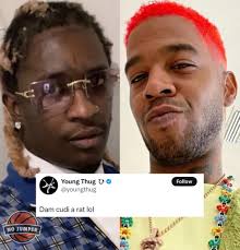 Young Thug called Kid Cudi a rat in now deleted tweet. 👀 “Dam cudi a rat  lol” #BrightMedia No Jumper