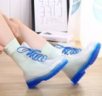 Rain Boot Boots Mature Lady Lace Up Waterproof Shoes Rubber Transparent  Candy Colors Ankle Outdoor Girl's Fashion Footwear 230721