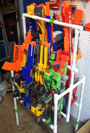 I looked into using peg board or wood to make a rack but decided to go with pvc instead.so, after a lot of weeks measuring the easiest nerf gun storage wall for under $50. Pin On Nerf Mods
