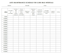 Truck Maintenance Schedule Template Printable Schedule