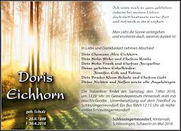 Traueranzeigen von Doris Eichhorn