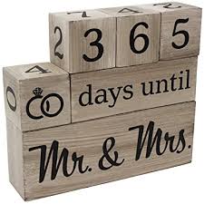 Weddingwire shop bride cotton waffle makeup bag, $11, weddingwire shop 25. Buy Wedding Countdown Calendar Wooden Blocks Engagement Gifts Bride To Be Bridal Shower Gifts Bride Gifts Engagement Gifts For Couples Engaged Rustic Finish With Black Numbers Online In Indonesia B07m65cbnf