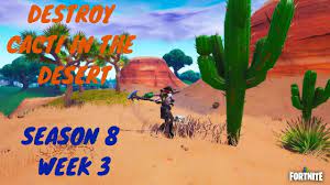 As the cactus are right in the open and the desert area is mostly without cover, be sure to be aware of your surroundings at all times while you destroy them. Fortnite Destroy Cacti In The Desert Season 8 Week 3 Challenges Quick Way Battle Royale Help Us Reach 5k Subs We Would Really A Fortnite Season 8 Seasons