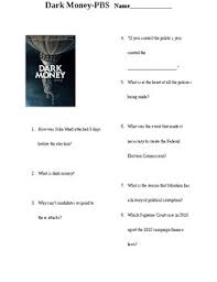 Steve bullock has made opposition to dark money a centerpiece of his democratic presidential. Dark Money Pbs Movie Viewing Guide And Answer Key By Joy Bushong