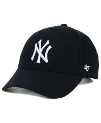 47 Brand New York Yankees Mvp Curved Cap Black Adjustable