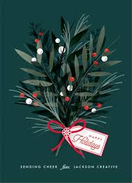• totally personalizable holiday cards, inside and out. Bouquet Customizable Business Holiday Cards In White By Melanie Kosuge Holiday Design Card Holiday Illustrations Christmas Illustration