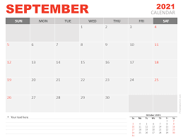 Marathon 17 trail run 2 relay 3. September 2021 Calendar For Powerpoint And Google Slides Presentationgo