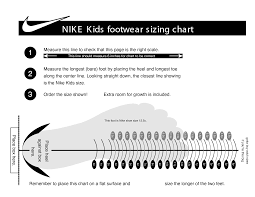 Kids Shoe Size Chart Nike Kids Footwear Sizing Chart Pdf