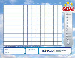 kids goal charts with points rewards kid pointz