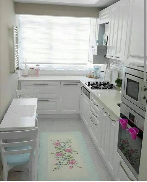 أجدد تصميم مطابخ صغيرة 2024 مفتوحه ومستطيلة