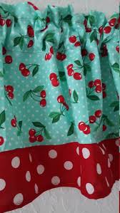 cherry dot kitchen valance with red
