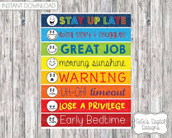 Digital Daily Behavior Chart For Kids Instant Download Consequence Printable Childrens Behavioral Digital Prints Pdf Jpg 8 5x11 Clothespin