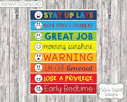 digital daily behavior chart for kids instant download consequence printable childrens behavioral digital prints pdf jpg 8 5x11 clothespin