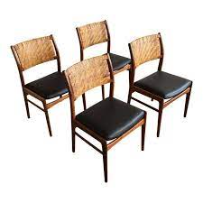 dux vintage danish modern cane back dining chairs set of 4 image 1 of 11 dining chairs dining chair set walnut dining chairs