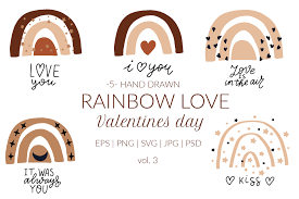 Download Boho Rainbow Svg Valentines Quotes Valentines Day Card Bohemian Wedd By Lettersclipart Thehungryjpeg Com