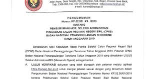 Contoh surat pernyataan syarat daftar cpns kemenhub 2021. Seleksi Administrasi Cpns 2019 Di Bnpt Diumumkan Simak Informasinya Halaman All Kompas Com