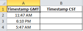Convert Date And Time From Gmt Greenwich Mean Time To Cst