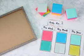 I covert the beautiful target sticky note: Borrowed Heaven Diy Post It Note Goal Board