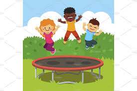 Kids Jumping On Trampoline Kids Packaging Graphic Design Ideas Art Cartoons Vector