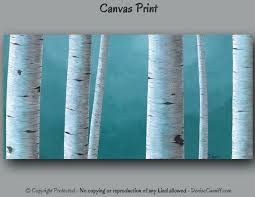 Birch Tree Canvas Art Aspen Birch Tree Pictures Canvas Wall Art Large Teal Blue Etsy In 2020 Tree Painting Canvas Birch Tree Painting Canvas Art Prints