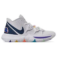 Nike Kyrie 5 Sneakers In White Deep Royal Blue Modesens Nike Kyrie Irving Shoes Nike Kyrie