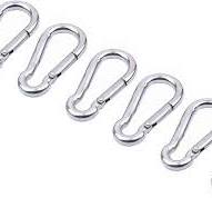 Carabiner Clip, Spring Snap Hooks, Heavy Duty Stainless Steel 304  Hooks,in/Outdoor Rope Connector 6Pack