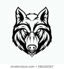 The one and the only visible eye is very straightforward: Wolf Head Angry Face Logo With Black And White Wolf Spirit Animal Wolf Black And White Wolf Face Drawing